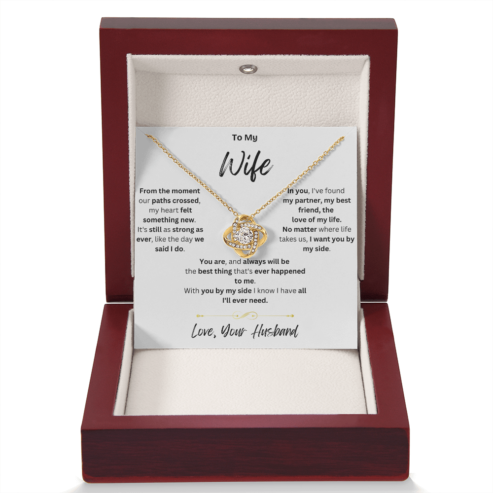 To My Wife: With You By My Side - Knot Necklace