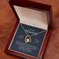Gold Heart Necklace with Cubic Zirconia in Center and Small Stones on one side. Luxury Gift Box. Message Card reads: To My Mommy: I may just be a bump. But I love you more than you ever know. Keep this close to your heart until I can meet you and rest in your arms. Love, kisses and kicks From, Your Tummy - Givethegifts.com