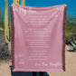 Pink Woven Blanket. Message reads: To My Mom, I've only been with you for just a little while, I can;t speak the words "I LOVE YOU" so I say them with a smile. Right now I feel the safest when I'm wrapped up in your arms. I know you will protect me , and keep me safe from harm. When you rock me in your arms to go to sleep at night, I drift soundly off to sleep as I know everything's alright. You love and care for me, like only you can do, and MOM I want to say that I really love you too. Love, Your Daughter